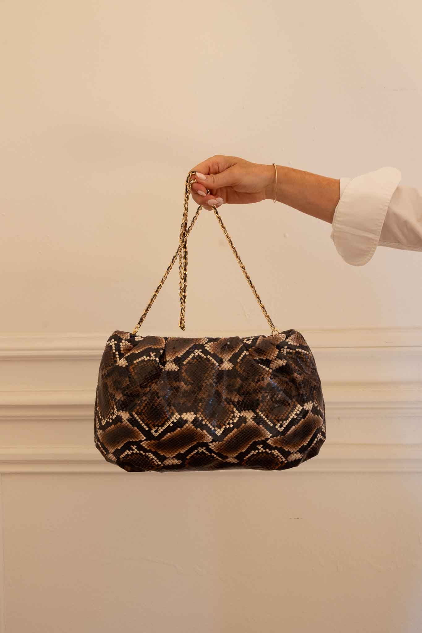 JACKY Clutch Maxi - Faux Winter Python