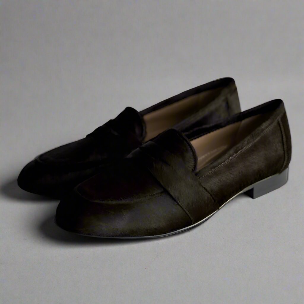 ADA loafers dark brown hair side view