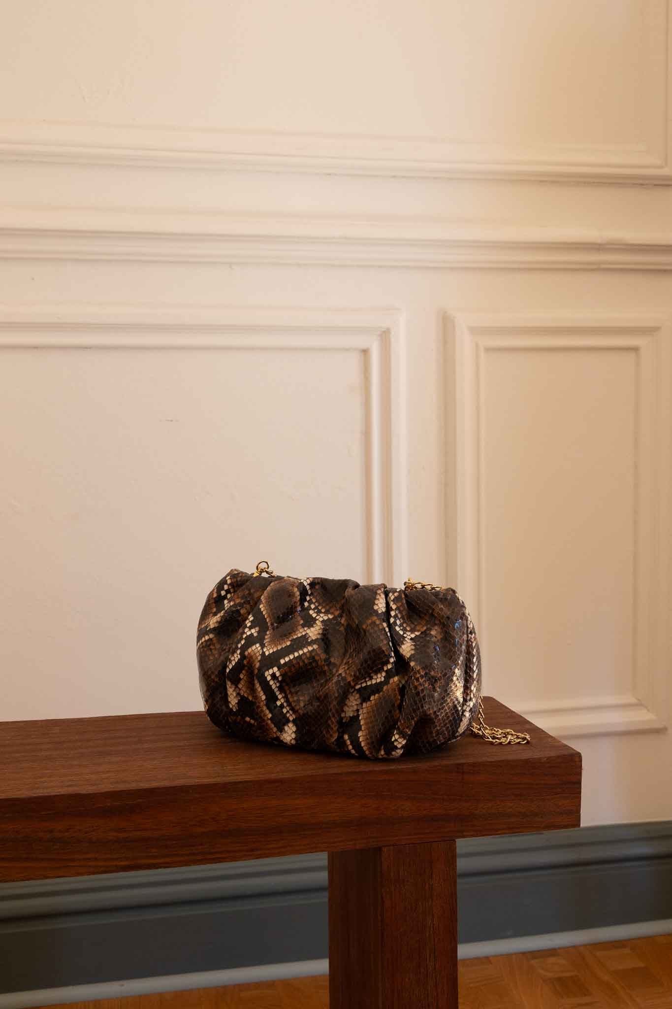 JACKY Clutch Mini - Faux Winter Python