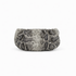 Faux Python-patterned clutch bag on a white background