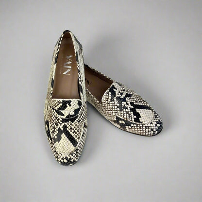 faux python loafers for women top view
