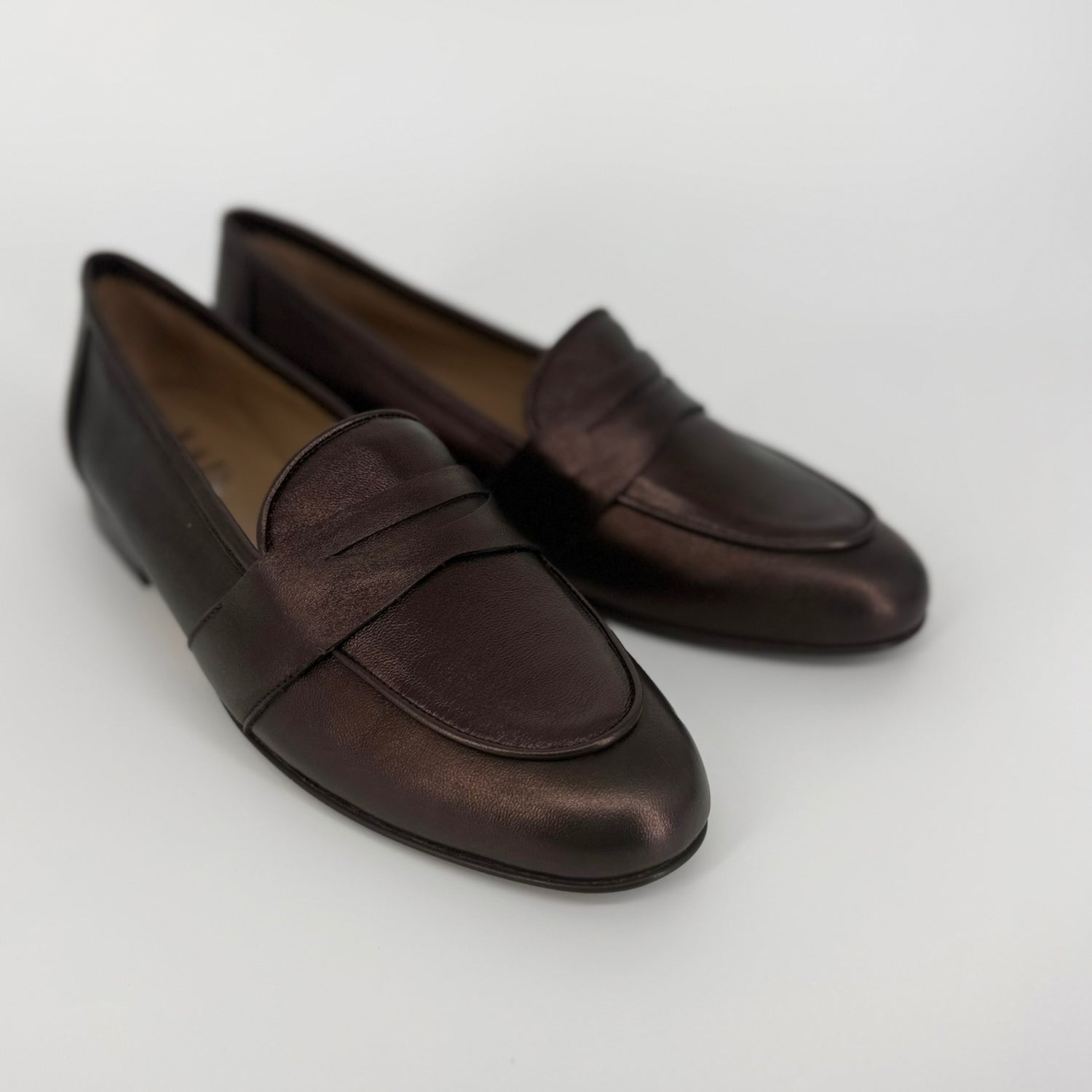 JOSEPHINE Loafers - Bronze Nappa Leather