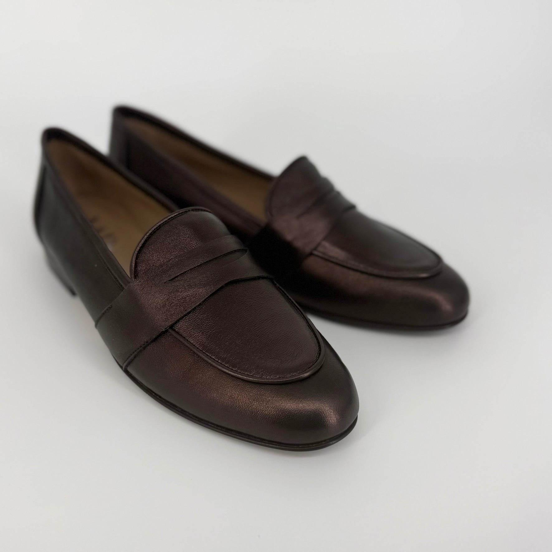 JOSEPHINE Loafers - Bronze Nappa Leather