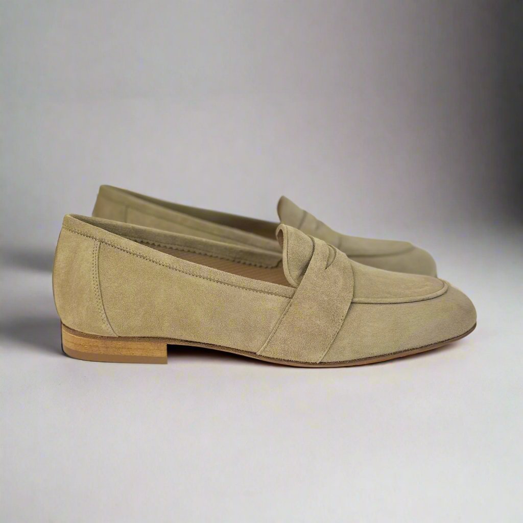 side view Josephine sand beige loafers for women