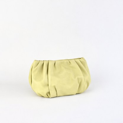 Lemon Meringue Yellow clutch bag on a white background